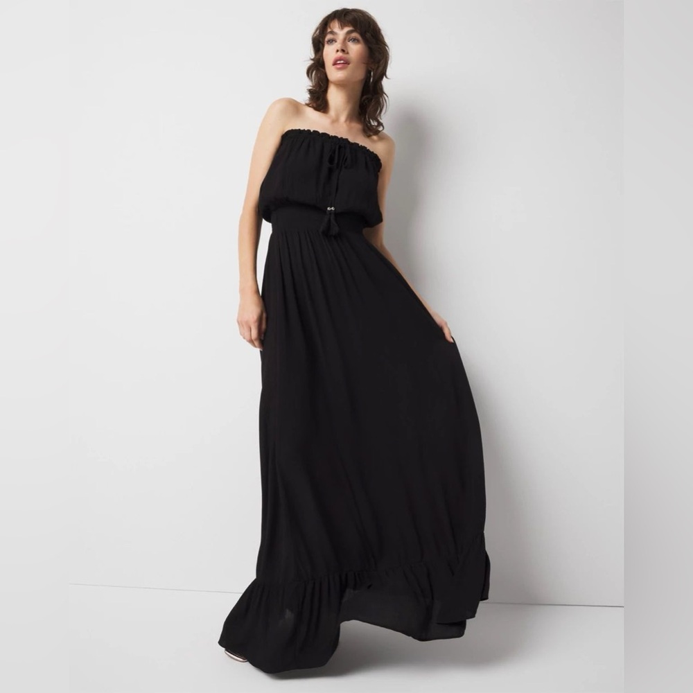 Cynthia Rowley strapless sheer maxi dress